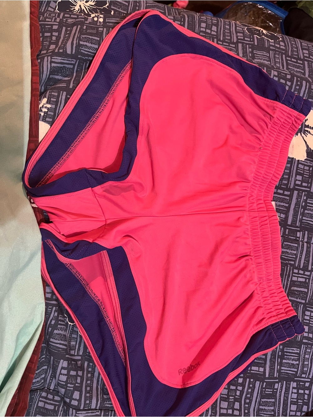 Reebok Pink and Purple Athletic Running Shorts